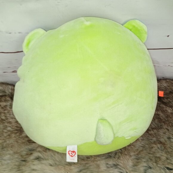 Ty Squish-A-Boo Clover Plush Green Bear Stuffed Animal 10" - Picture 2 of 5
